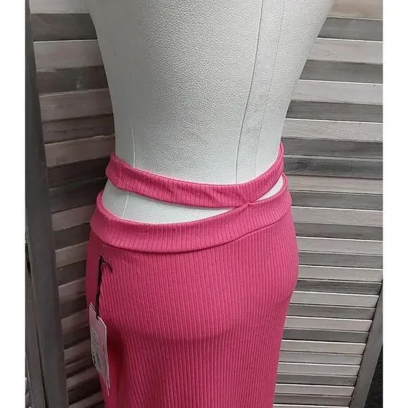 Women's Cross Waist Rib-Knit Midi Skirt | Future Collective | Small - Picture 6 of 12